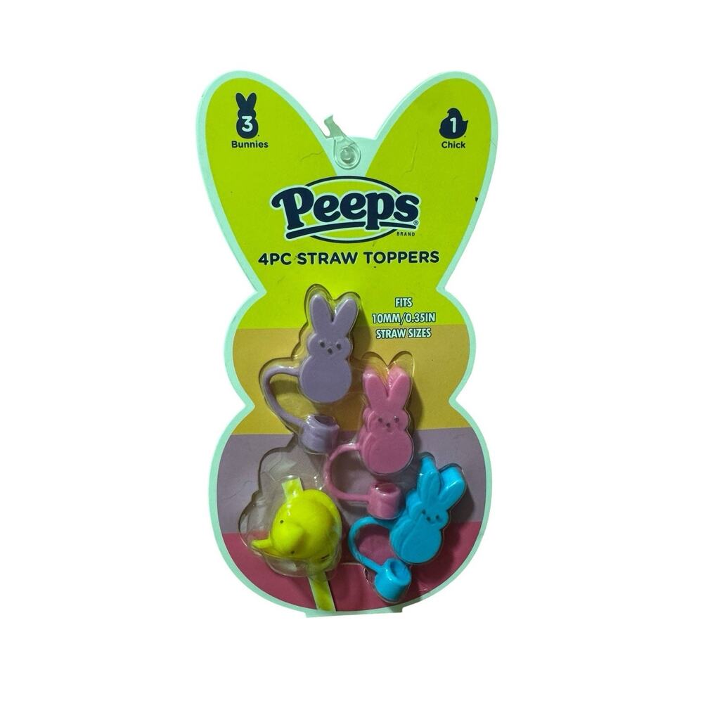 PEEPS EASTER STRAW TOPPERS SET OF 4 NEW
